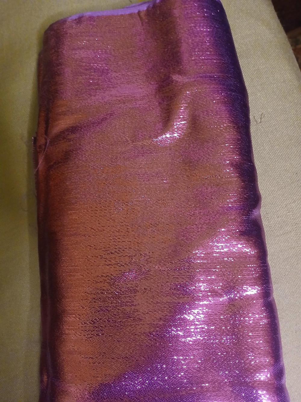 Shimmer Metallic Purple Fabric - Iridescent Textile        2  3/4  X 42